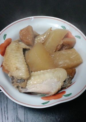 圧力鍋で手間いらず！手羽先大根煮♪-レシピのメイン写真