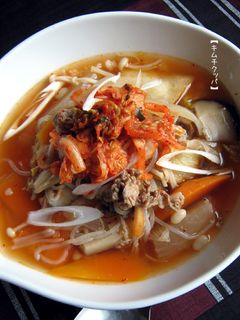 簡単寒い日【キムチクッパ】スープご飯ね♪-レシピのメイン写真