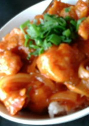 冷凍唐揚げで*韓国風唐揚げ丼-レシピのメイン写真
