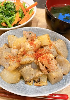もも肉こんにゃくの土手煮風-レシピのメイン写真
