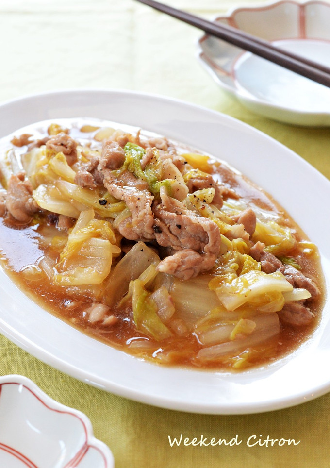白菜と豚肉の中華風☆オイスターあんかけ-レシピのメイン写真