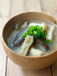 簡単♪とろ〜り茄子と油あげの味噌汁-レシピのメイン写真