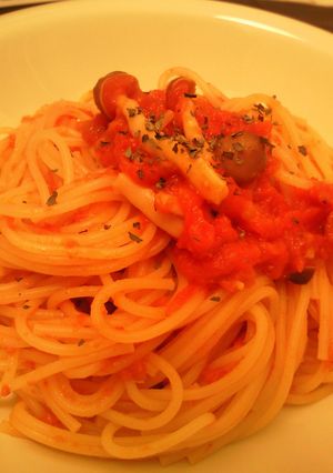 キノコのトマトソースパスタ-レシピのメイン写真
