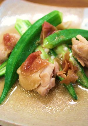 鶏とオクラの梅煮-レシピのメイン写真