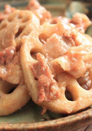 蓮根と豚肉のさっぱりとろとろ煮。-レシピのメイン写真