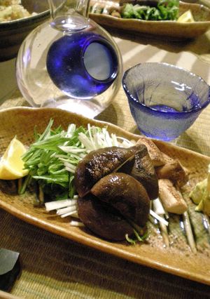 お酒のお供に☆水菜としいたけ焼き-レシピのメイン写真