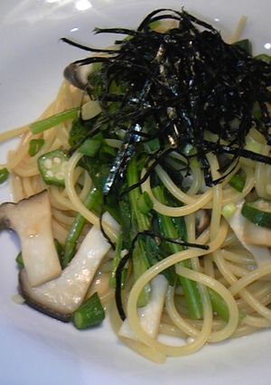 簡単!ｴﾘﾝｷﾞとｵｸﾗの和風ﾊﾟｽﾀ*-レシピのメイン写真