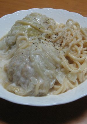 牛乳ロールキャベツスパゲッティー入り-レシピのメイン写真