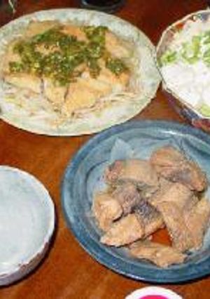 鳥の香味ソースかけとまぐろの煮物-レシピのメイン写真