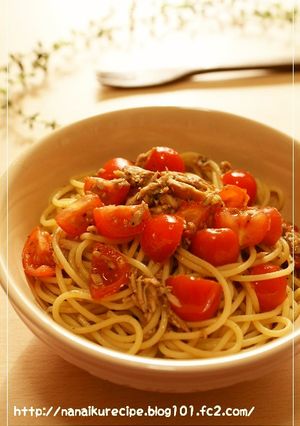 ツナとトマトのレモンバター醤油パスタ-レシピのメイン写真