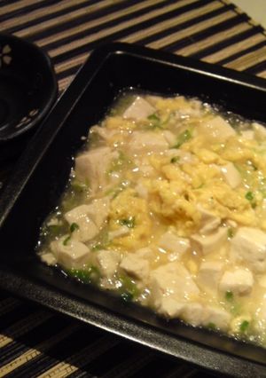 5分であんかけ豆腐☆（豆腐･卵･葱だけ）-レシピのメイン写真
