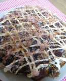 肉エビイカ天かすいらずで安ウマ！お好焼き
