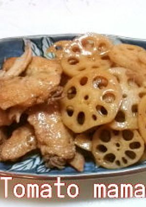 お酢で旨い！☆手羽先とレンコンの炒め煮-レシピのメイン写真