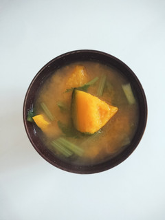南瓜と蕪菜のお味噌汁-レシピのメイン写真