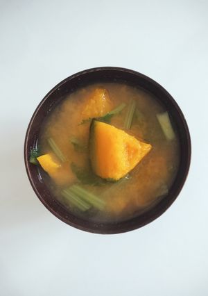 南瓜と蕪菜のお味噌汁-レシピのメイン写真