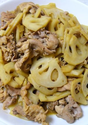 れんこんと豚肉の生姜焼き♡-レシピのメイン写真