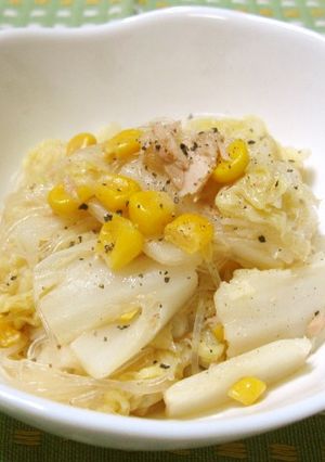 白菜が美味しい！春雨ツナ煮♪-レシピのメイン写真