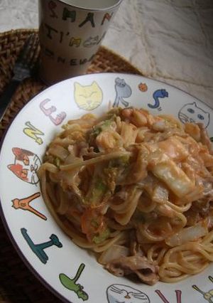 豚キムクリームパスタ-レシピのメイン写真