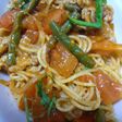 豚バラとインゲンのトマトパスタ☆