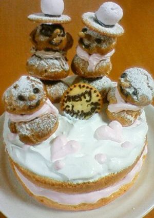 ハッピー雪だるまケーキ-レシピのメイン写真