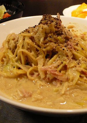 葱たっぷりヘルシー☆豆乳味噌パスタ-レシピのメイン写真