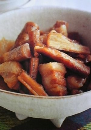 ごぼうとﾄﾛﾄﾛ豚バラブロック肉の甘辛煮-レシピのメイン写真