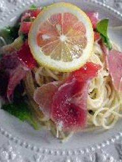 はなびし草の生ハムとほうれん草の冷製パスタ-レシピのメイン写真