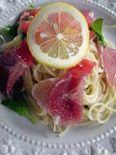 はなびし草の生ハムとほうれん草の冷製パスタ-レシピのメイン写真