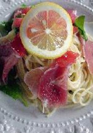 はなびし草の生ハムとほうれん草の冷製パスタ-レシピのメイン写真