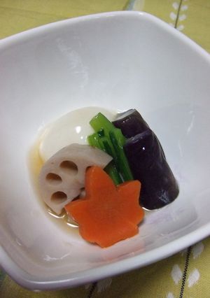 料亭風*季節野菜の煮物・薄くずあんかけ-レシピのメイン写真