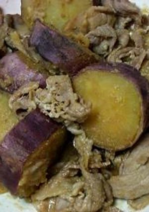 さつま芋と豚肉の味噌炒め煮-レシピのメイン写真