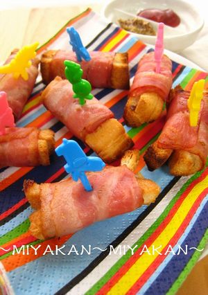★パン耳でなんちゃってベーコンエピ★-レシピのメイン写真