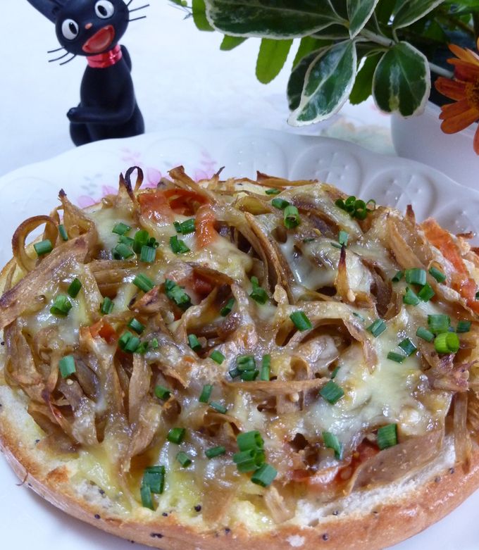 朝食に☆きんぴらごぼうトースト-レシピのメイン写真