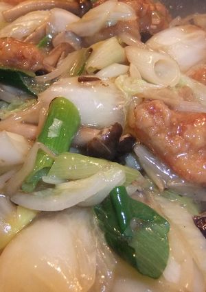 鶏唐揚げの冬野菜あんかけ-レシピのメイン写真