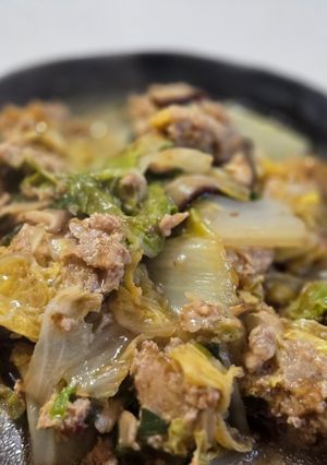 丸めない！鶏挽き肉のワンパン煮込み-レシピのメイン写真