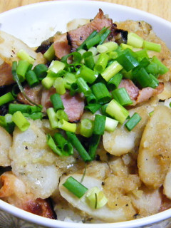 ゴボウとベーコンのさっぱり炒め煮丼-レシピのメイン写真