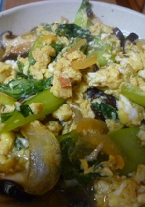 青梗菜の卵とじ-レシピのメイン写真