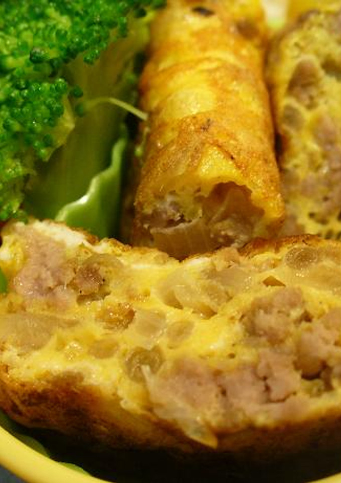 もやしとひき肉の卵焼き-レシピのメイン写真