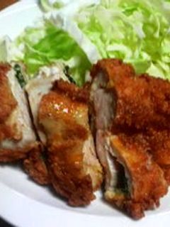 大葉&チーズ&梅inチキンカツ-レシピのメイン写真