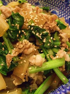 *豚肉と小松菜の煮びたし*-レシピのメイン写真