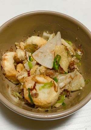 大根とうす揚げとお麩の梅おかか和え-レシピのメイン写真