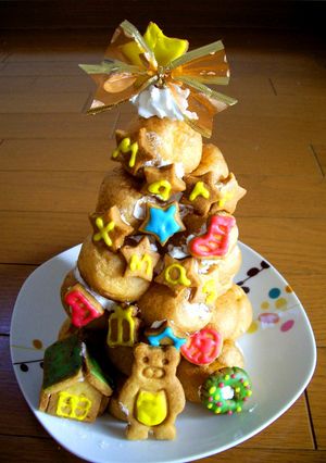シュークリームでクリスマスツリー☆-レシピのメイン写真