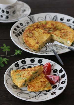 ズッキーニでスペイン風オムレツ-レシピのメイン写真