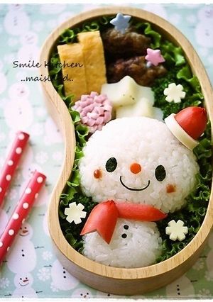 クリスマスに♪雪だるまちゃん＊キャラ弁-レシピのメイン写真