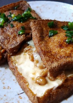 厚揚げで大葉にんにく納豆挟み焼き-レシピのメイン写真