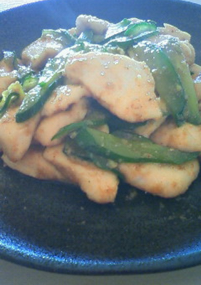 キュウリと鶏の胡麻和え炒め☆-レシピのメイン写真