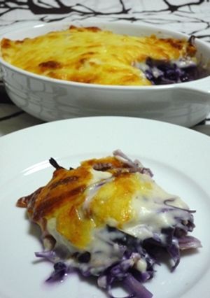 紫キャベツのグラタン-レシピのメイン写真