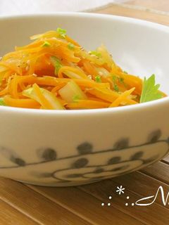 ∮じゃこ入り✰彡人参とセロリのきんぴら∮-レシピのメイン写真