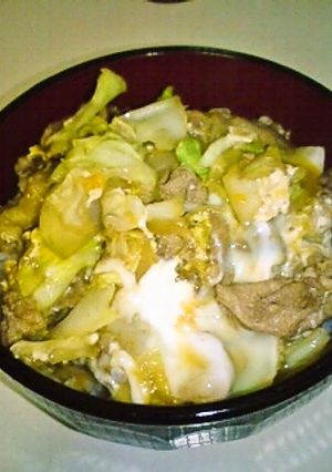 豚とキャベツの☆たまご丼-レシピのメイン写真