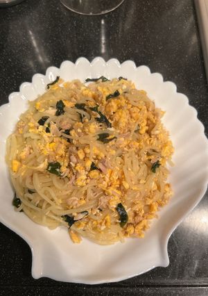 卵ツナワカメの糖質ゼロ麺中華焼きそば風-レシピのメイン写真